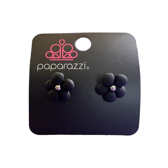 Paparazzi - Flower Earrings - Rhinestone Center - Multiple Colors Available - Picture 3 of 6